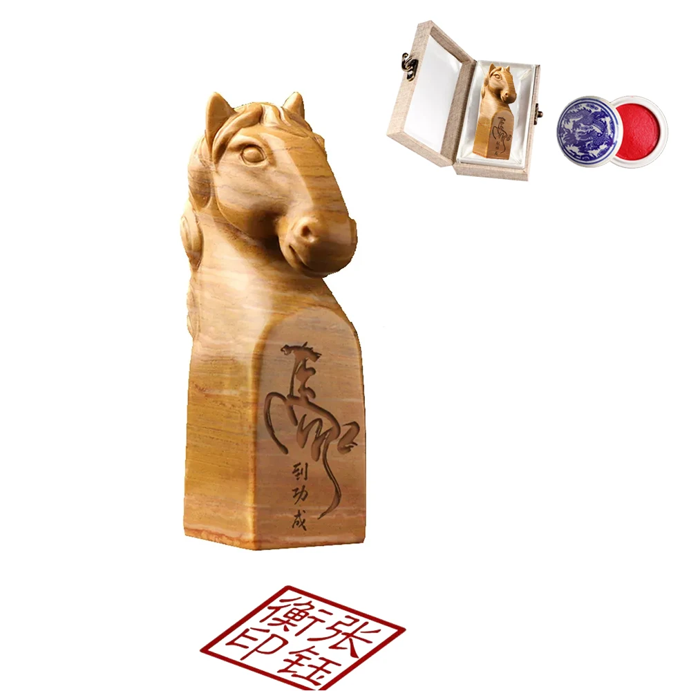 

Штампы на заказ, печать из натурального камня, именные штампы 2026, голова лошади, резная каллиграфия, живопись, печать, глава, печать, подарок