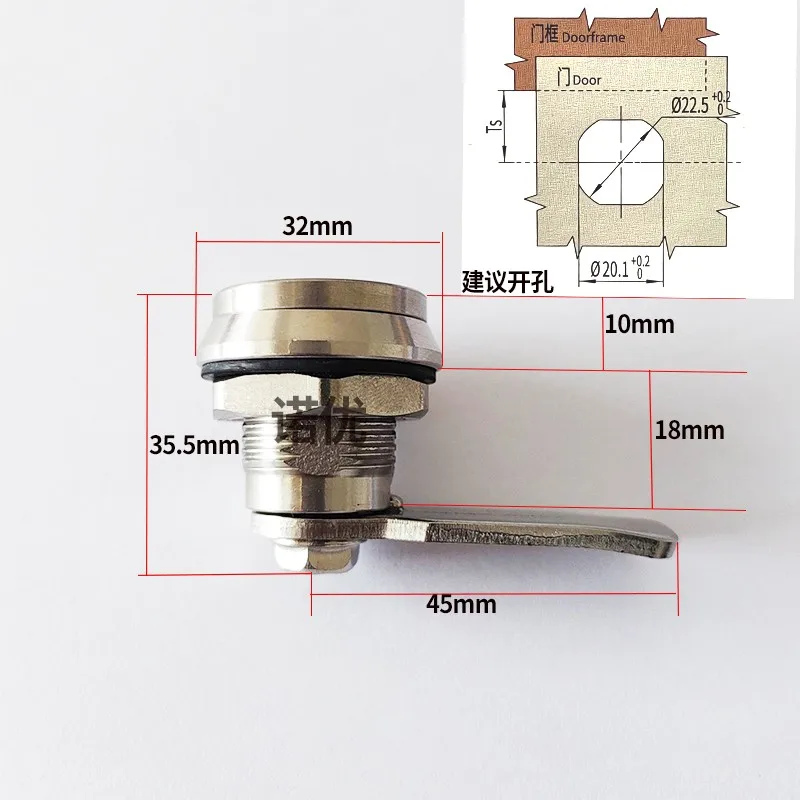 New 304 stainless steel MS705 triangular lock with cover, dustproof lock, wing shaped industrial distribution box, tongue lock