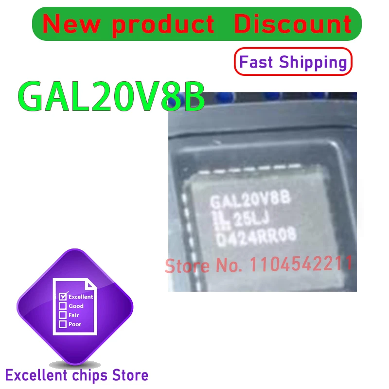 GAL20V8B-25LJ GAL20V8B-25LJN GAL20V8B PLCC28 10PCS~50PCS/LOT