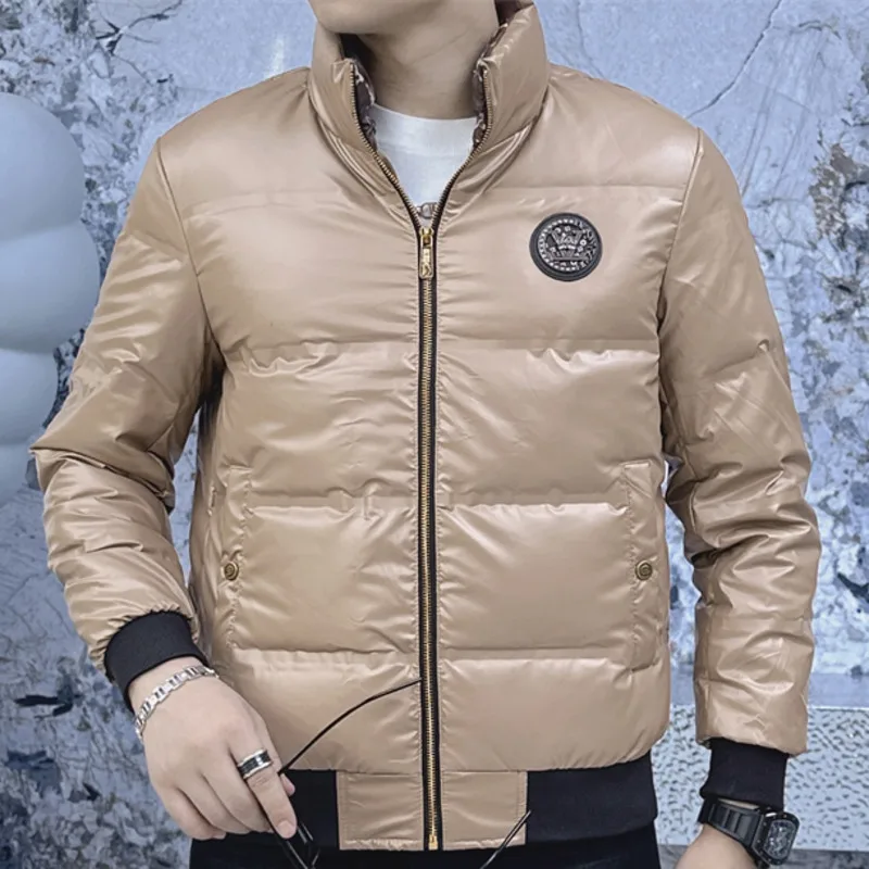 2023 Men 4 Colours Down Jacket Men Stand Collar Down Jacket Hot Selling Winter Down Jacket Versatile Men Streetwear Warm Coat