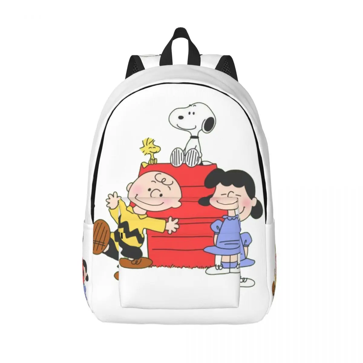 Custom Cute Snoopys Canvas Backpack Men Women Basic Bookbag for College School Cartoon Bags