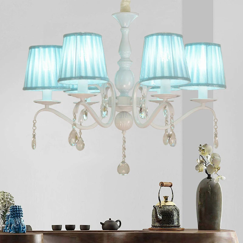 European Chandelier Children's Room Bedroom Crystal  Light Mediterranean Countryside  Room Restaurant Lighting