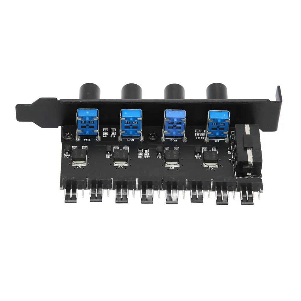 Practical 4 Knob Design PC Fan Hub 8 Channels 72W Cooling Fan Controller PC Case Fan Splitter PC Case