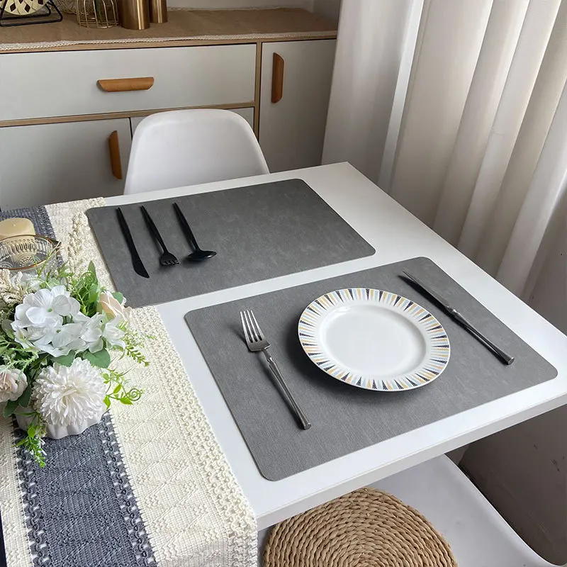 Tovagliette in similpelle impermeabile antiscivolo isolamento tavolo da pranzo Mat piatto accessori da cucina ciotola Pad Table Decor