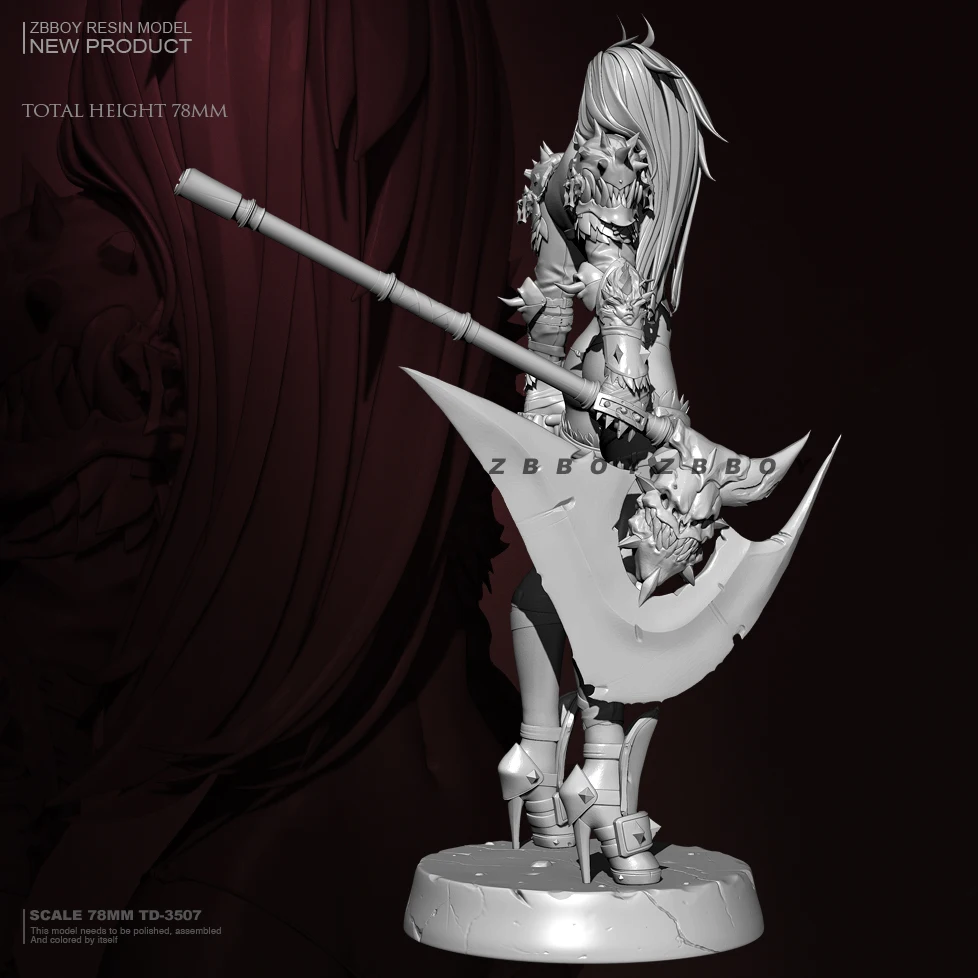 78mm Résine modèle kits figure beauté incolore et auto-assemblé TD-3507