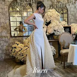 Aileen Tailing Flowers Champagne Mermaid Robe De Soiree Femmes Quinceanera Dresses for Formal Occasions Prom Gown Wedding Dress