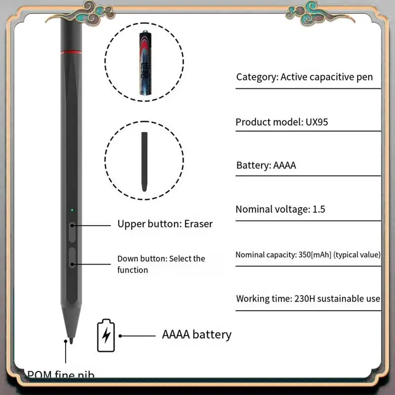 

Durable New USI2.0 Pen 4096 Levels Pressure For Duet 3 5/713/714 Tablet Capacitive Pencil Multifunctional Pen