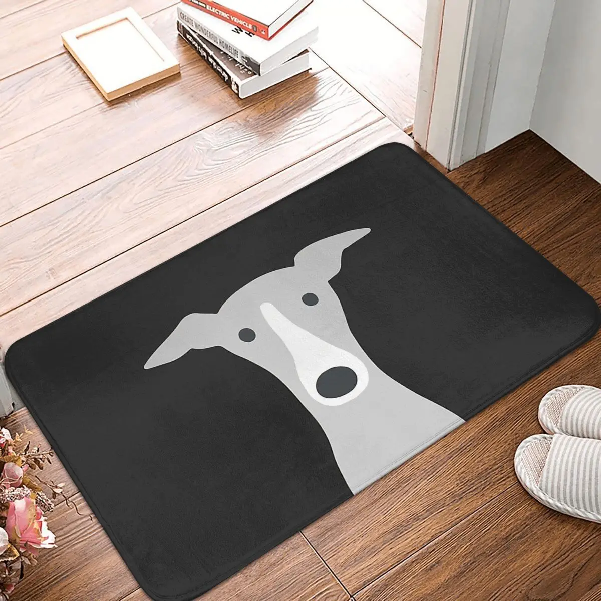 Animals Art Non-slip Doormat Bath Mat Italian Greyhound Cute Whippet Dog Balcony Carpet Welcome Rug Bedroom Decor