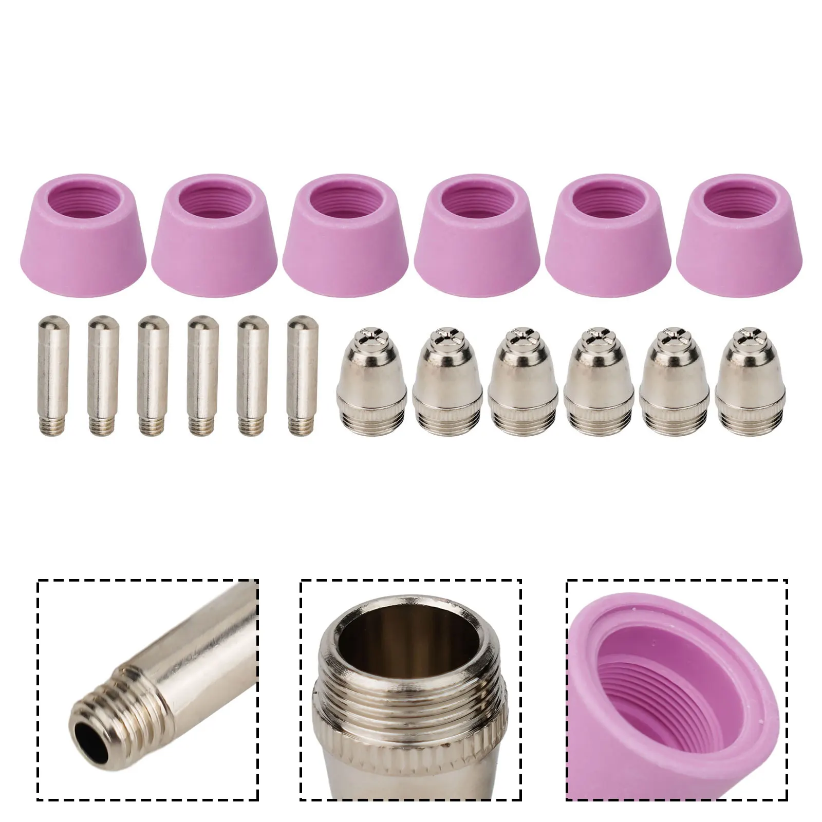 

Consumables Electrode Tips Sets Shield Torch Accessories Cutter Fittings Metal+ceramic Nozzles Plasma Reliable