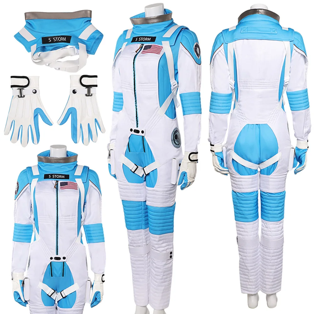 

Susan Storm Cosplay Fantasia Costume 2025 Movie 4 Pieces Fantastic Disguise Women Role Astronaut Jumpsuit Glove Outfit Halloween