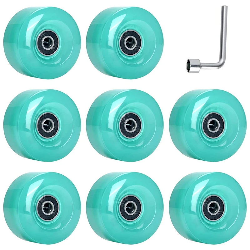 8 buah 58mm x 32mm,82A roda Roller Skate Quad luar ruangan/dalam ruangan, aksesori Roller Skating baris ganda pengganti roda PU