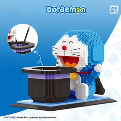 Crayon Shin-chan Building Blocks Doraemon Pen Holder Small Particle Splicing Model Desktop Ornaments Educational Toy Gift