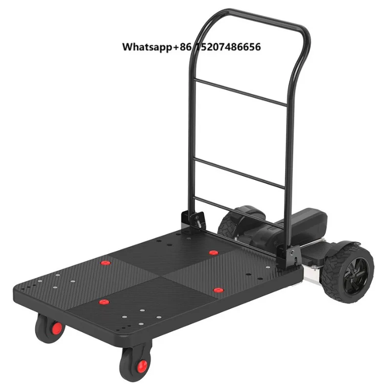 Small Six-wheel Gesture-controlled Cart Compact Electric Hand Truck Flatbed Logistics Vehicle Order Picking Folding Design