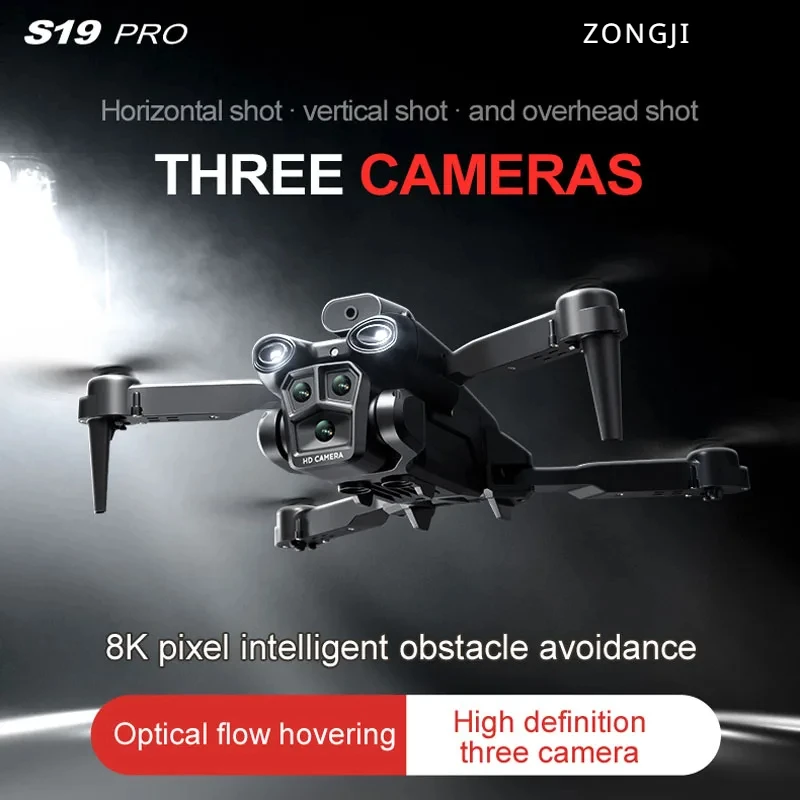 S19 Pro Drone Professional 8k Dual Camera Optical Flow Electric Adjustment Obstacle Avoidance Aerial Photography Aircraft Drone