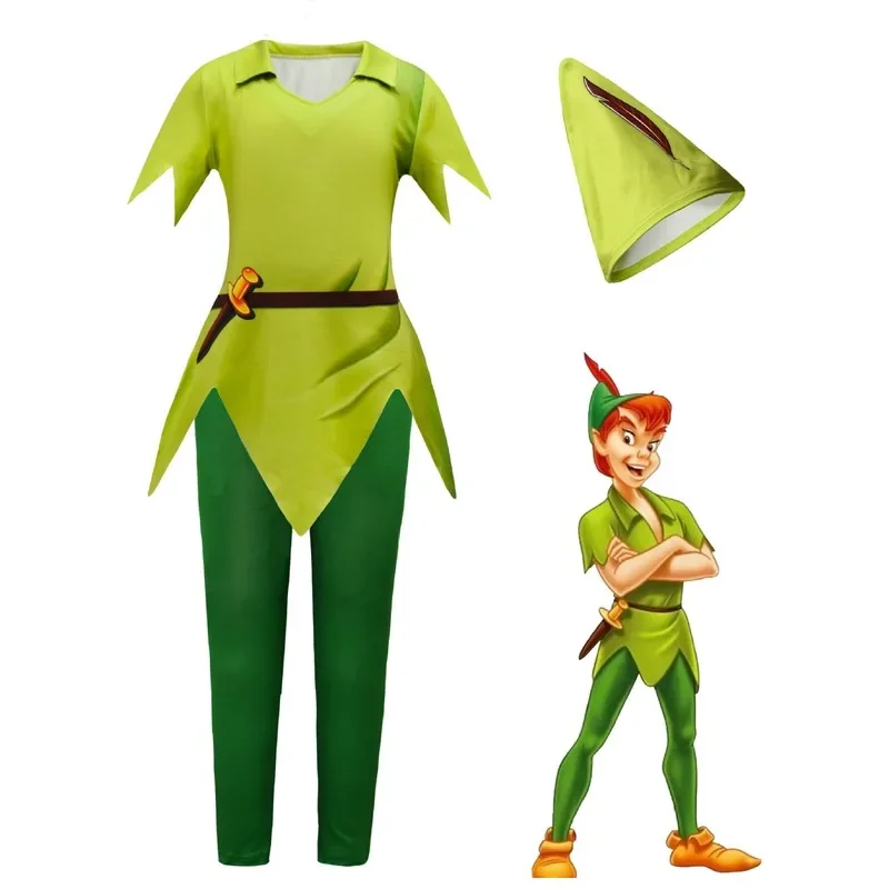 คริสต์มาสเด็ก Peter Pan เด็กอะนิเมะคอสเพลย์เครื่องแต่งกาย Carnival Party COS เสื้อยืดกางเกงชุด Superhero ฮาโลวีนเครื่องแต่งกายวันเกิด