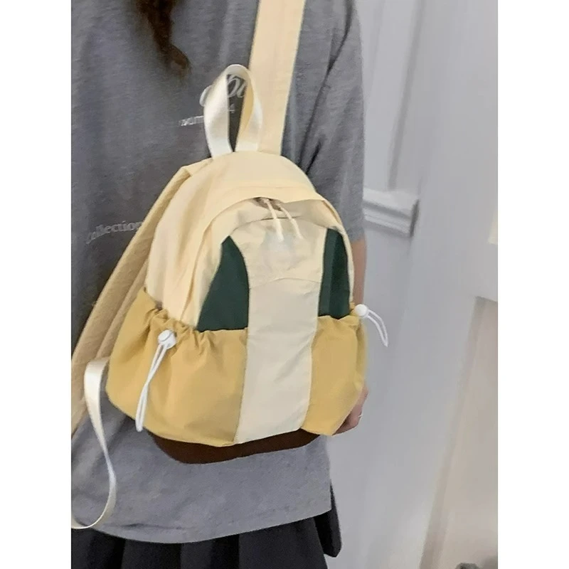 

Student Color blocked Nylon Cloth Backpack for Women 2025 New Fashion Korean Backpacks Large Capacity Mountaineering Bag