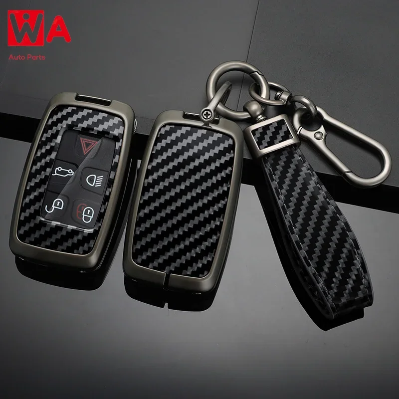 Zinc Alloy Carbon Fiber Style Car Key Housing Suitable For Jaguar XE XJ XF Guita E-space F-space Ftype Ipace Xel Accessory