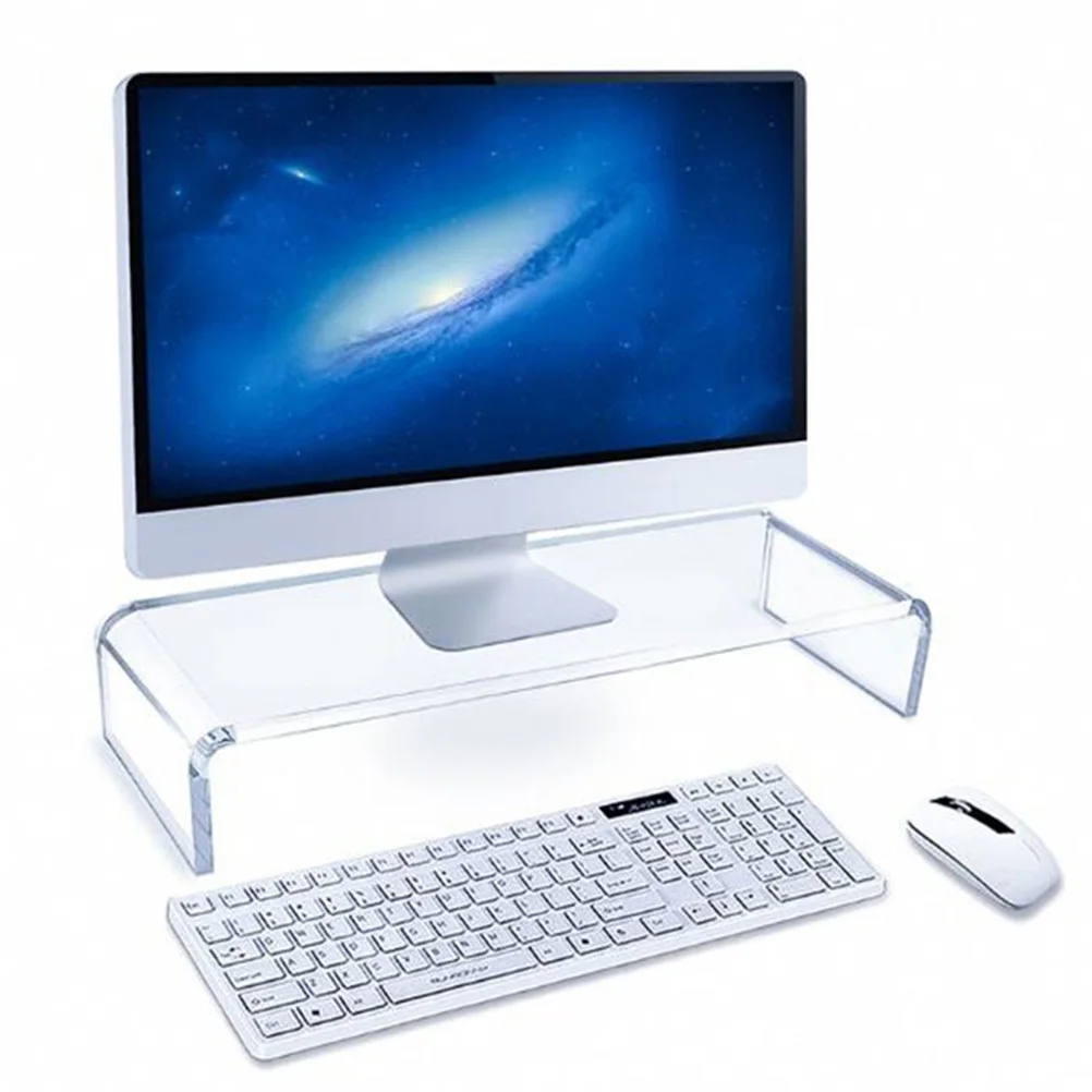 

Transparent Acrylic Monitor Stand Desktop Monitor Riser Computer Holder Compact Design Office Computer Stand Pc Accessories