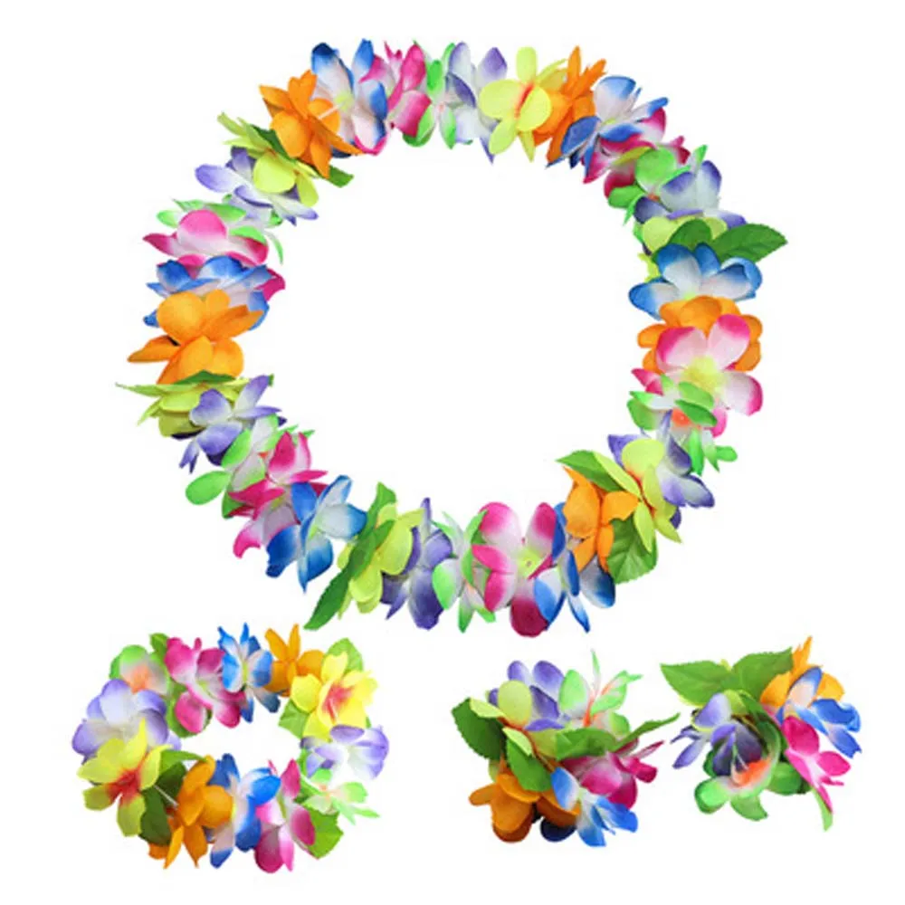 

Fashion Party Artificial Flowers Cloth Hawaiian Style Gift Garland Necklace Wristband Headband Performance Accessories