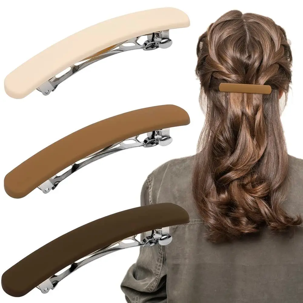 Frosted Material Hairpins Hair Ornament One-word Spring Clip Elegant Hair Clip for Girl Women