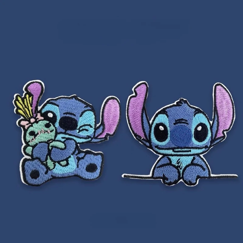 Disney Stitch animation peripheral cartoon cute dolls denim clothing patches embroidery stickers clothing decoration stickers