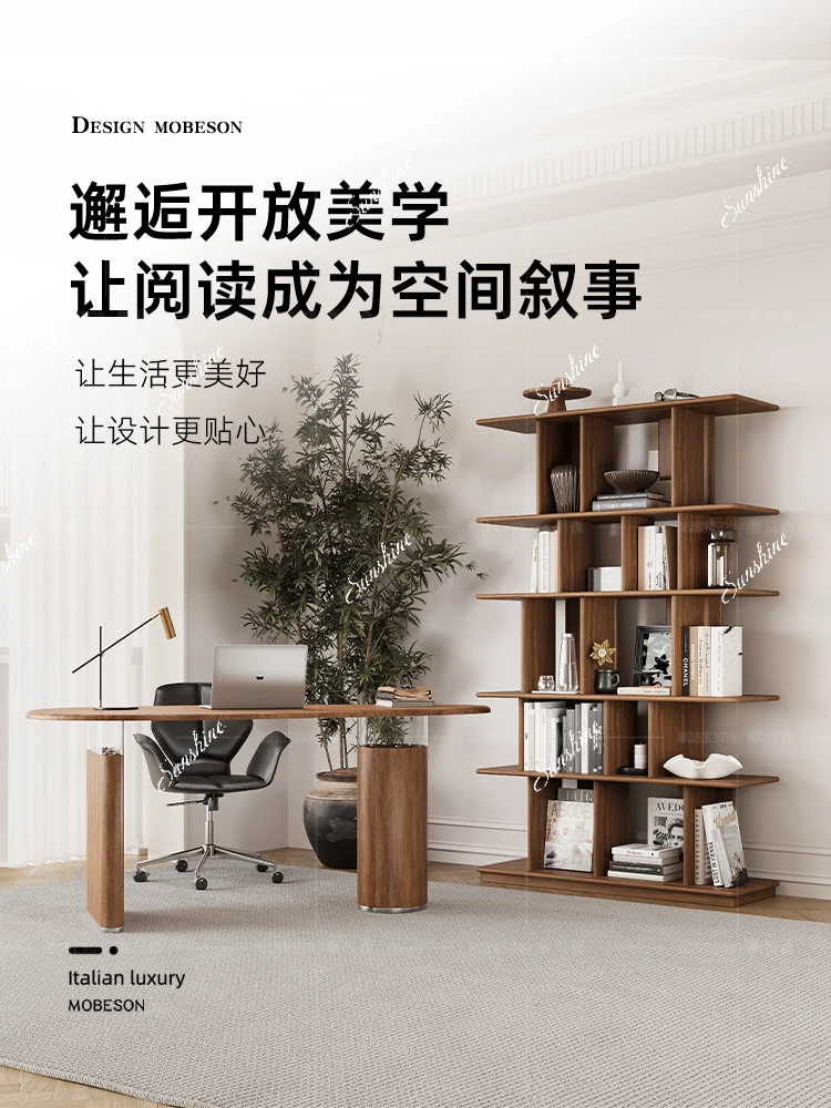 Design, small apartment desk, household high-end suspension, antique oval, office