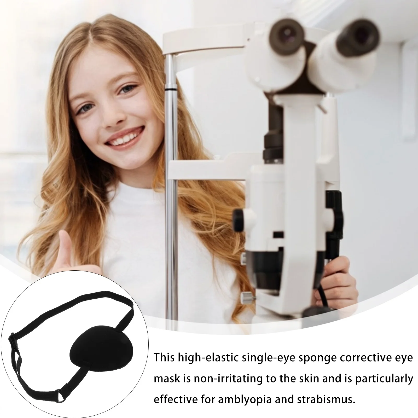 10Pcs Comfortable Sponge Eye Patch for Kids Reusable Lazy Eye Cover with Stretch Band for Corrective Vision Training and Cosplay