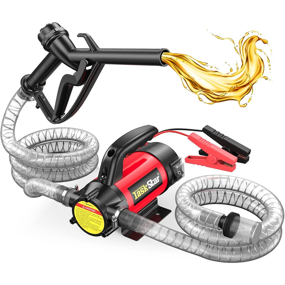 Taskstar 12V 13gpm Electric Diesel Transfer Pump with Hoses for Diesel