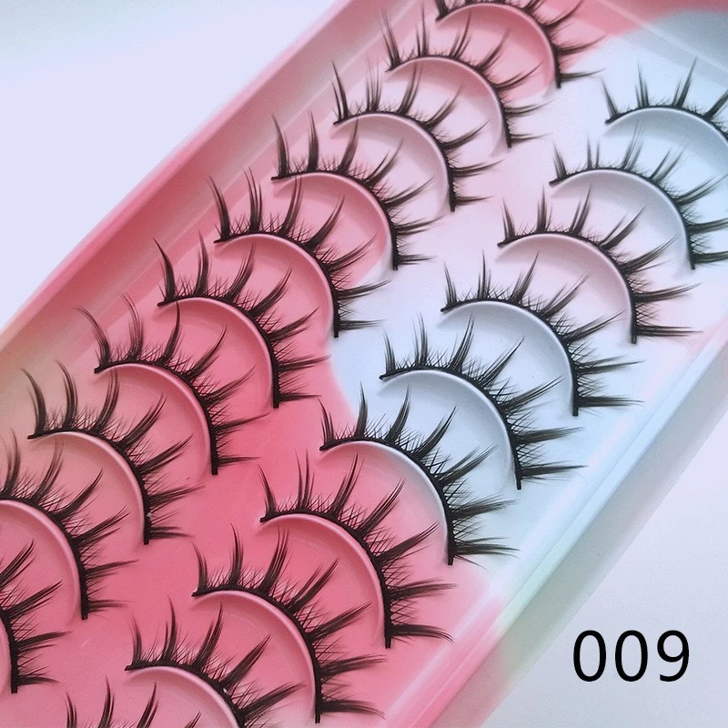 10 ペアの 3D つけまつげ、厚いカール、自然な見た目の合成まつげ、瞬時にボリュームと長さをプラス