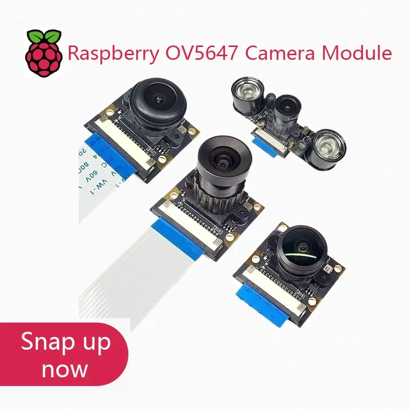 

OV5647 Camera Module for Raspberry Pi 3B 4B 3B+ Adjustable Focus 120 130 200 160 Degree 3.6MM HD 5 Million Pixel Night Vision