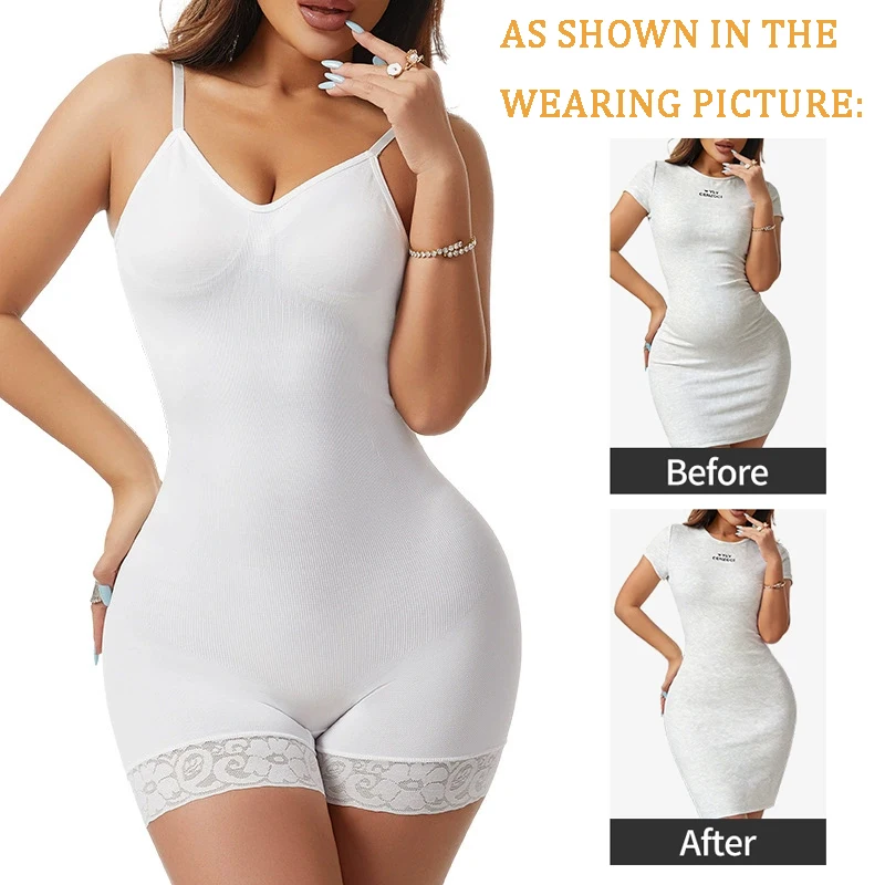 Women Seamless Bodysuit Shapewear Tummy Control Low Back Body Shaper Butt Lifter Backless Slimming Sheath Flat Belly Corset