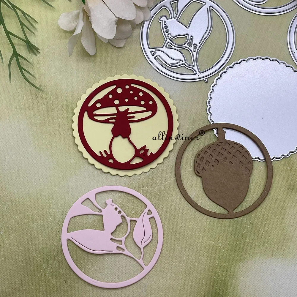 

Mushroom nut leaf ring Metal Cutting Dies Stencils For DIY Scrapbooking Decorative Embossing Handcraft Die Cutting Template