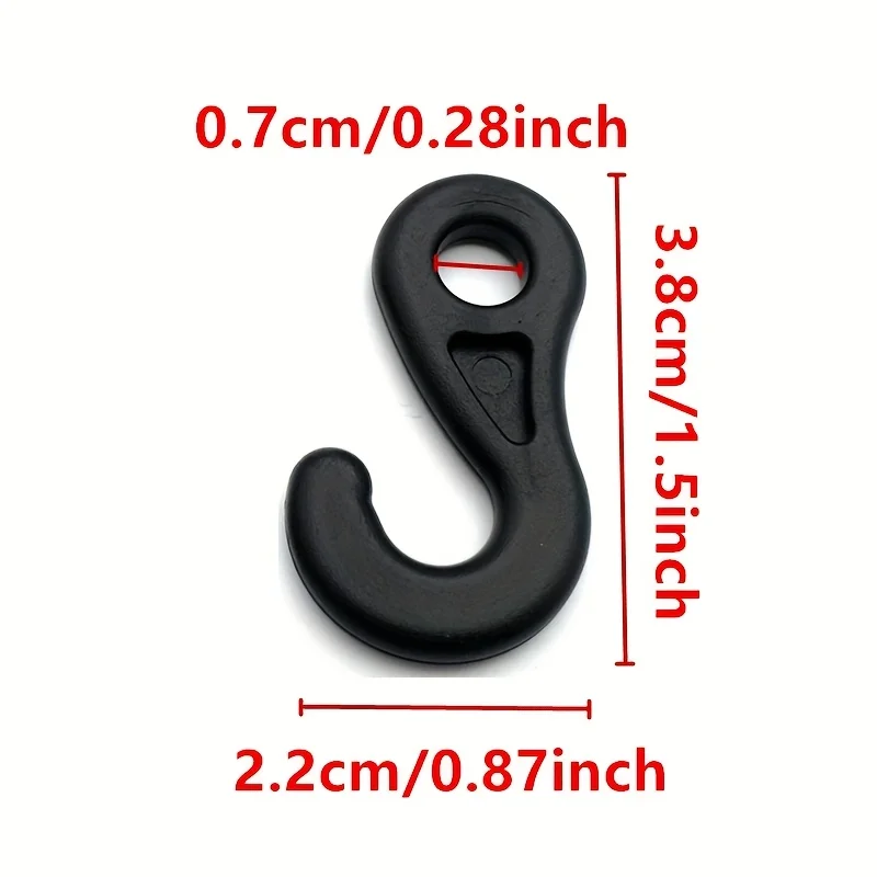 20-Pack Durable S-Shaped Plastic Camping Awning Hook Clips, RV Tent Hangers for Caravan Camper Accessories