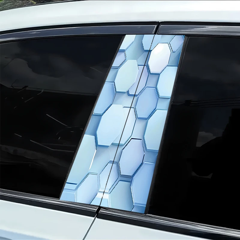 

2 штуки автомобильных наклеек на B-стойку, защитная пленка из гладкого материала Honeycomb с защитой от царапин.