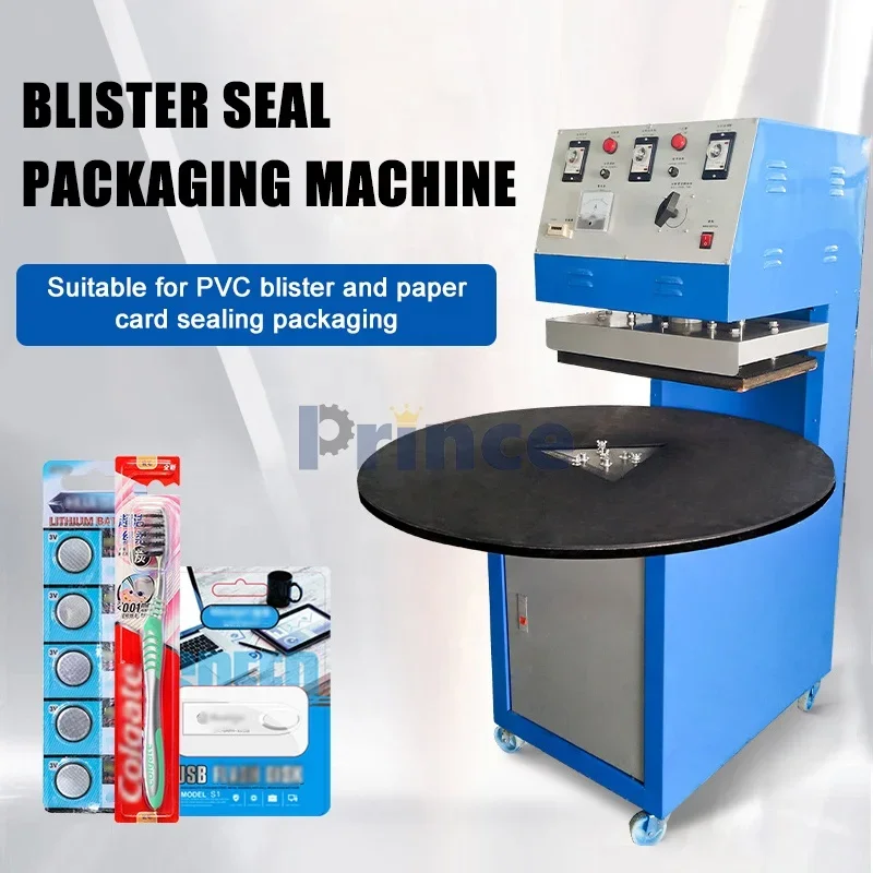 Automatic rotating blister packaging machine Plastic blister paper card heat sealing machine Lipstick small battery blister