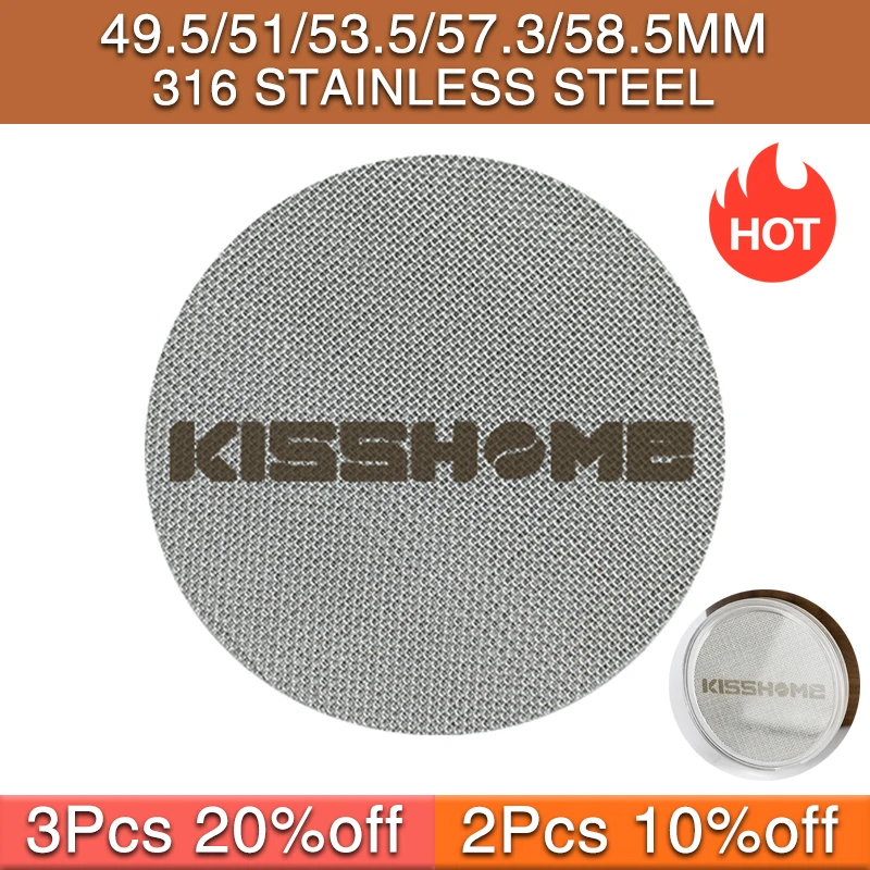 KISSHOME Espresso Puck Screen 51mm 53.5mm 58.5mm 57.3mm Filter Mesh Portafilter Barista Tools Coffee Machine Accessories