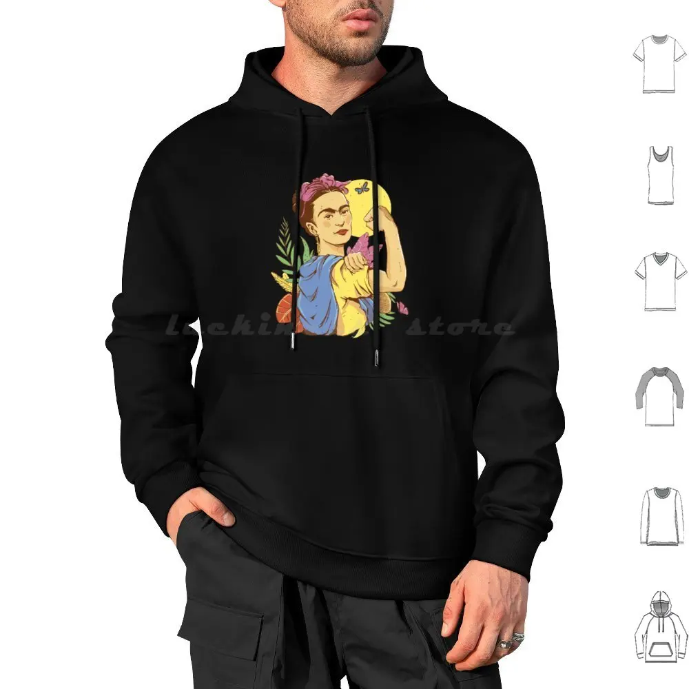 Strong Woman Hoodie cotton Long Sleeve Water Color Women Empowerment Mexico Rosie The Riveter Feminist Women Rights