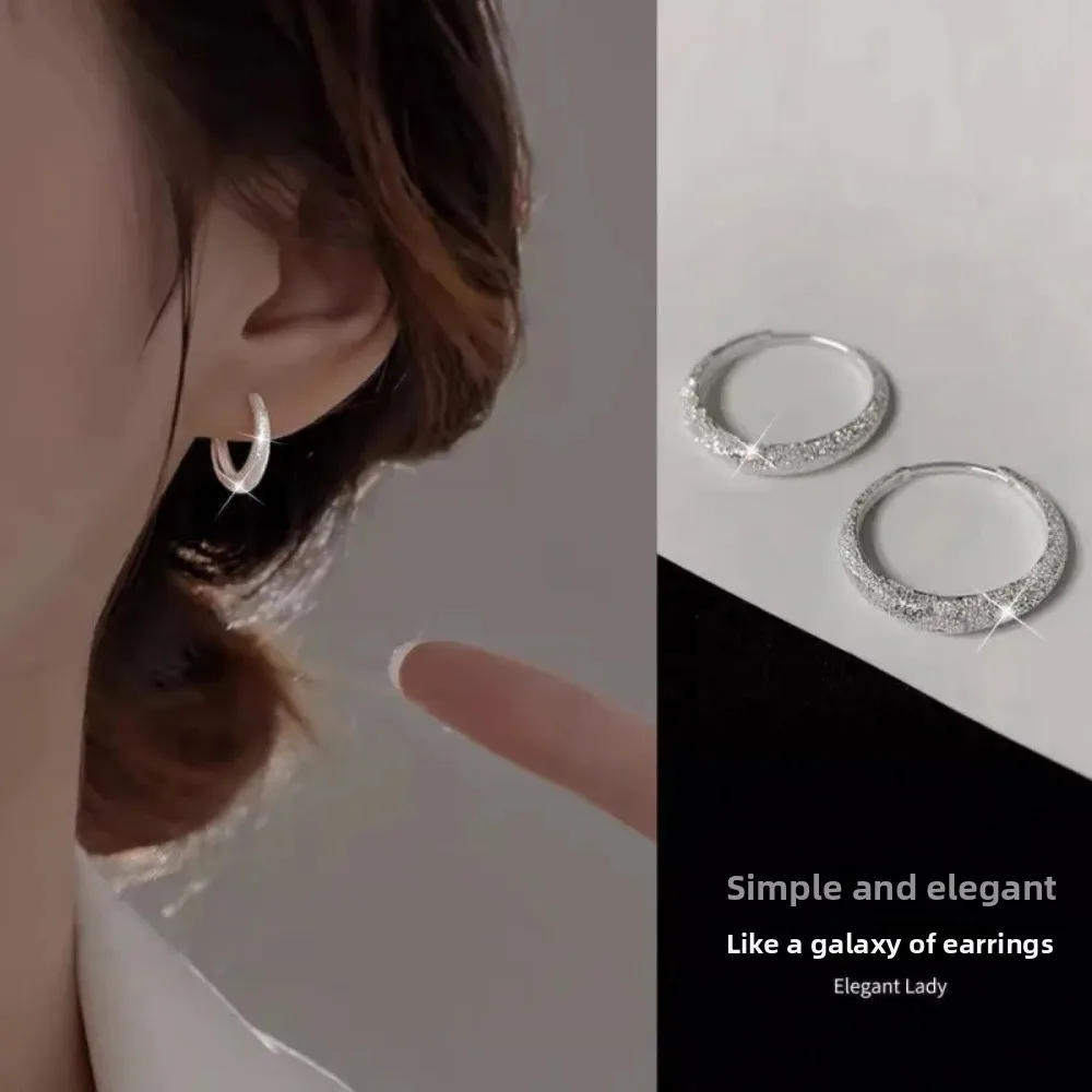 925 Sterling Silver Vintage Shinning Earrings for Women Trendy Earring Jewelry Prevent Allergy Party Accessories Gift