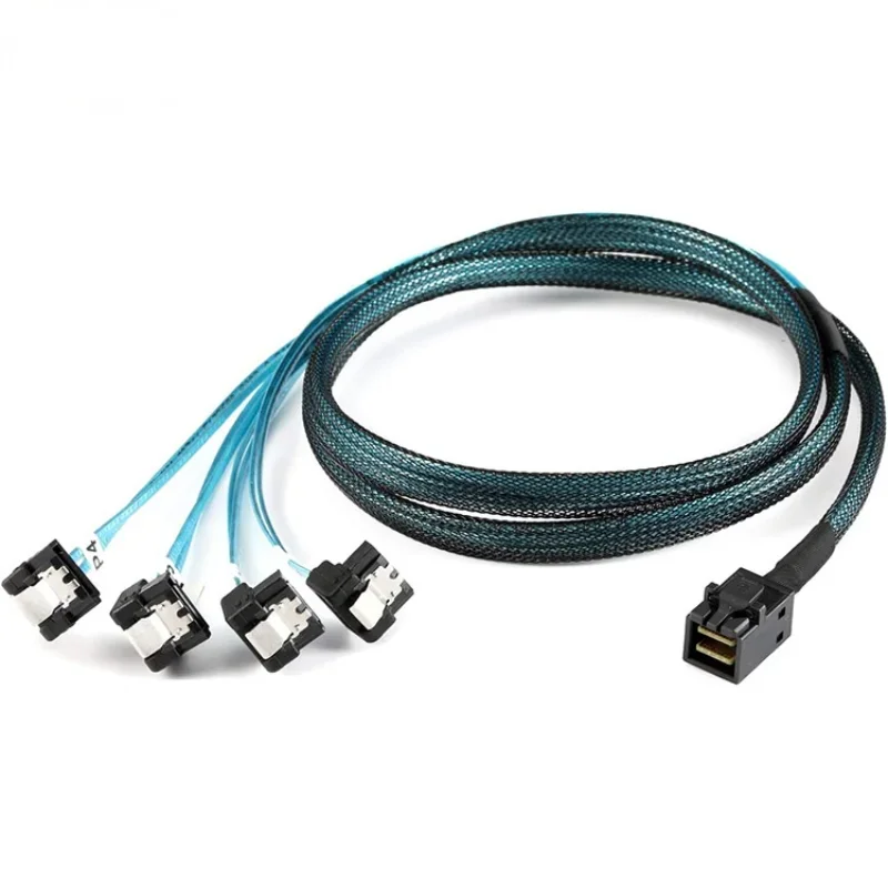 50cm 100cm Mini SAS SFF-8643 Host To 4 SATA 7pinT arget Hard Disk 6Gbps Data Server Raid Cable