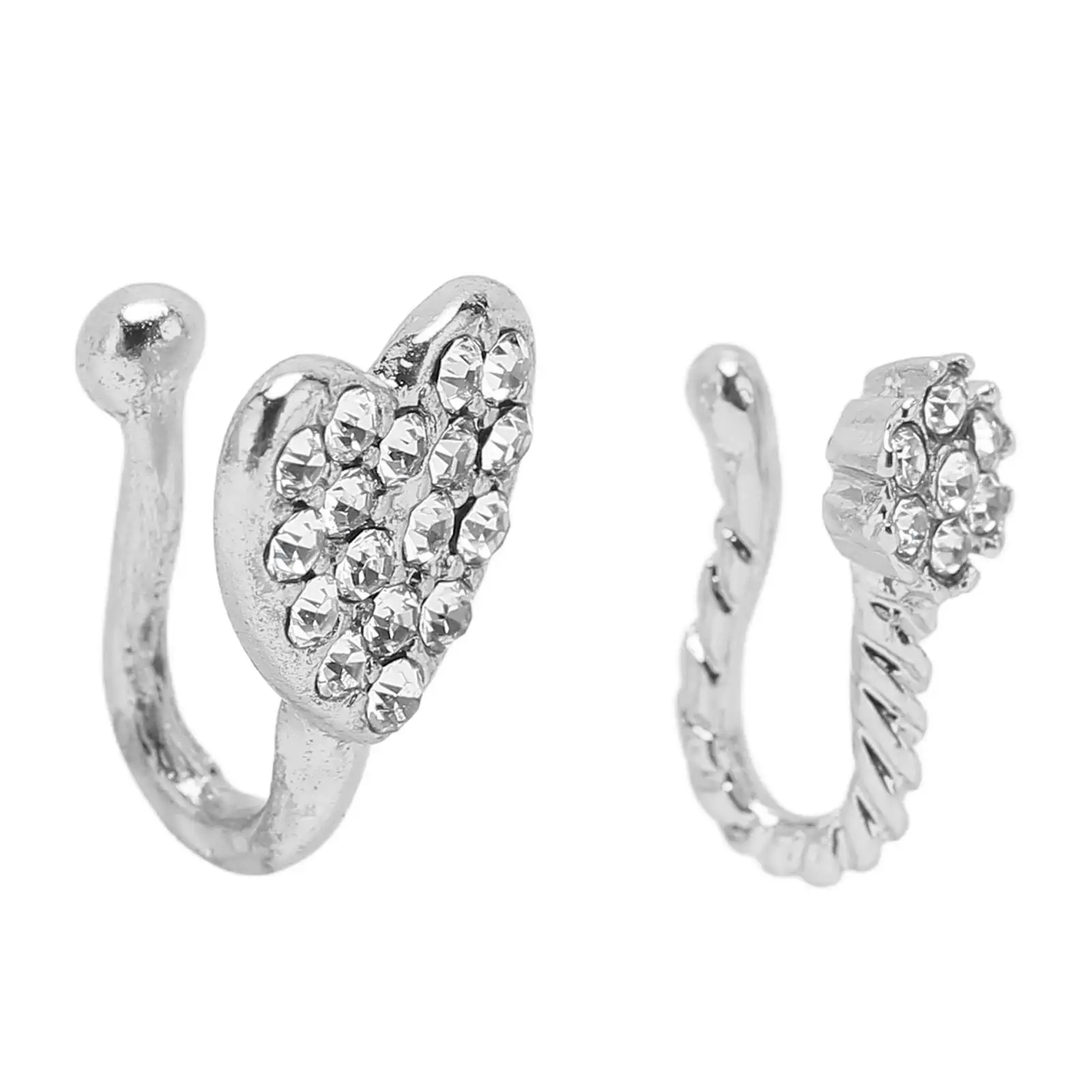 แหวนจมูกปลอมสแตนเลสสำหรับผู้หญิงสำหรับใช้ในชีวิตประจำวันเครื่องประดับเครื่องประดับที่ไม่ต้องเจาะ