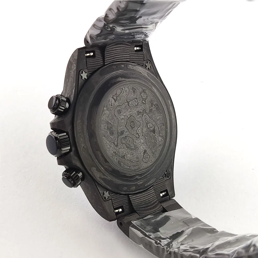 38mm carbon fiber case 4130 VK63 Sapphire crystal watch glass Carbon fiber strap Suitable for VK63 4130 movement Waterproof case