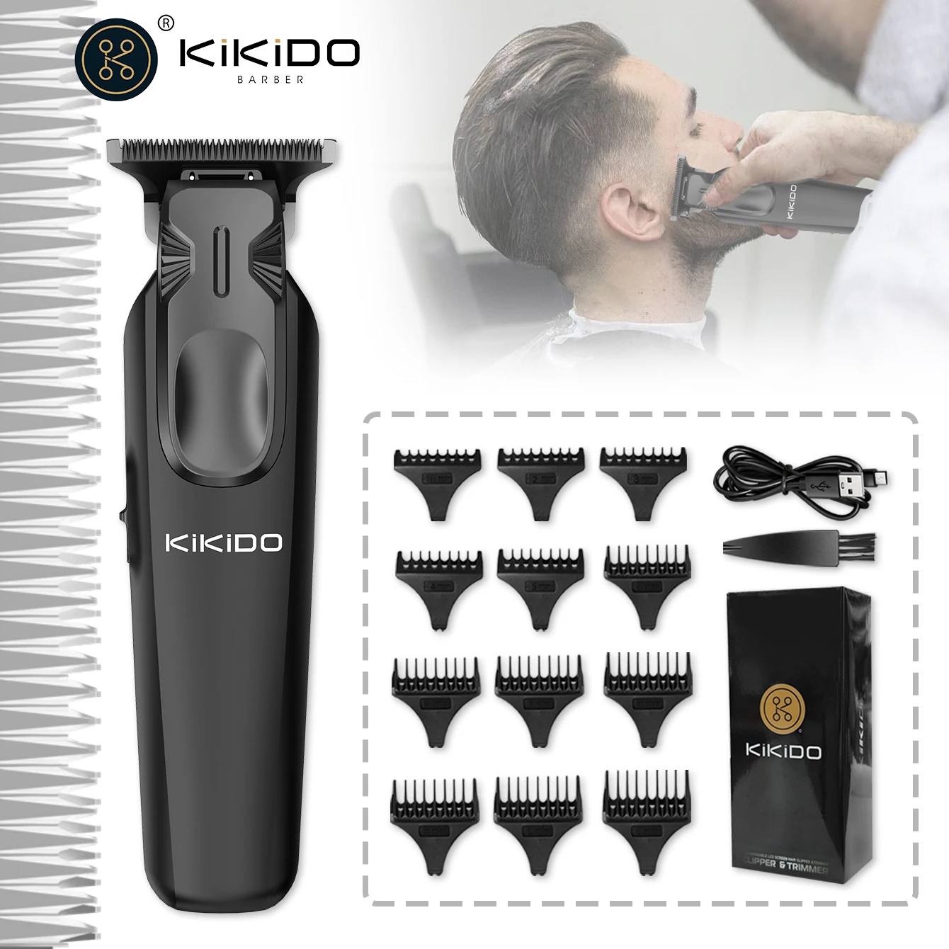 

KIKIDO KK-310 Rechargeable Electric Trimmer For Men Professional Hair Clipper Barber Cutting Machine Haircut Machine