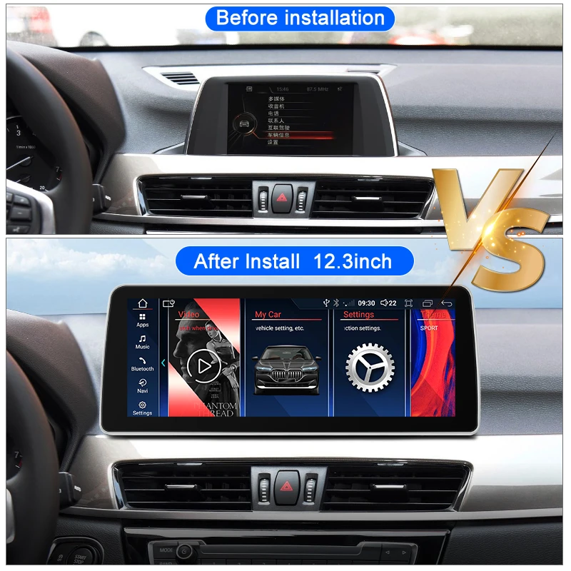 Per BMW X1 F48 2016-2022 Snapdragon 665 autoradio da 12.3 pollici lettore video multimediale navigazione GPS Android 12AppleCarplay