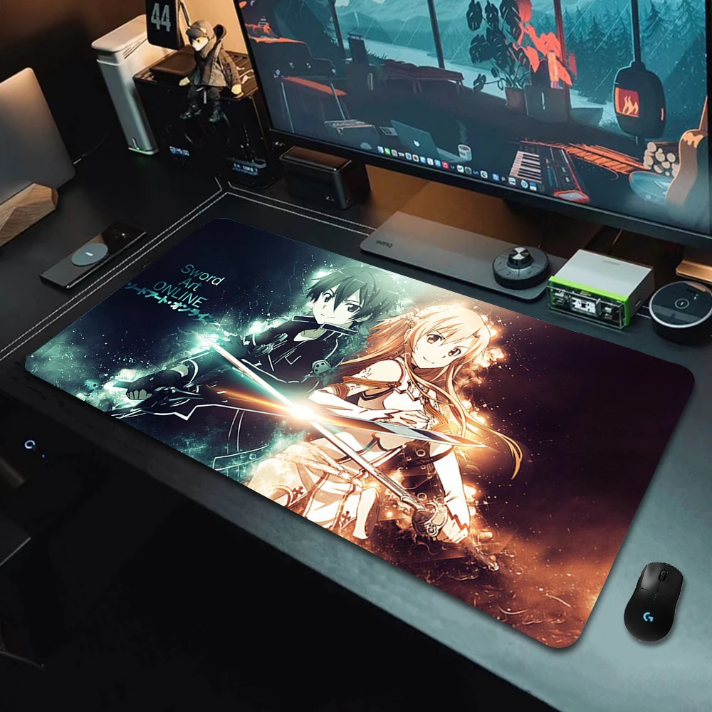 Mouse Mat Mause Pad Anime Gaming Accessories Large Gamer Cabinet Kawaii Mousepad Xxl Desk Cute Pc Carpet Mats Sword Art Online