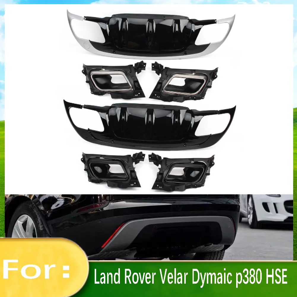 

7Pcs Car Rear Bumper Kit Trim Decor Accessries For Land Rover Range Rover Velar Dymaic p380 HSE 2017 2018 2019 2020 2021