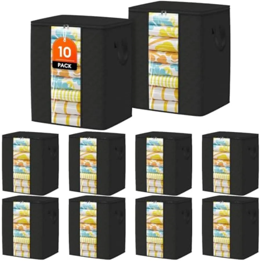 

Clothes Storage Bags -Pack Comforter Blanket Organizers 0L Large Capacity Containers with Visual Window for Clothing Quilt Shee