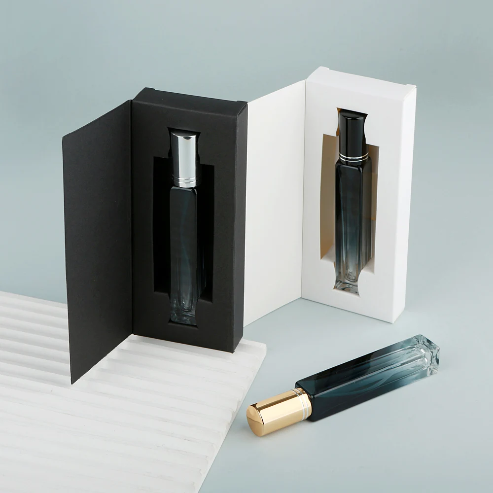 상자가 있는 30 PCS 10ml 그라데이션 블루 두꺼운 유리 향수 스프레이 병