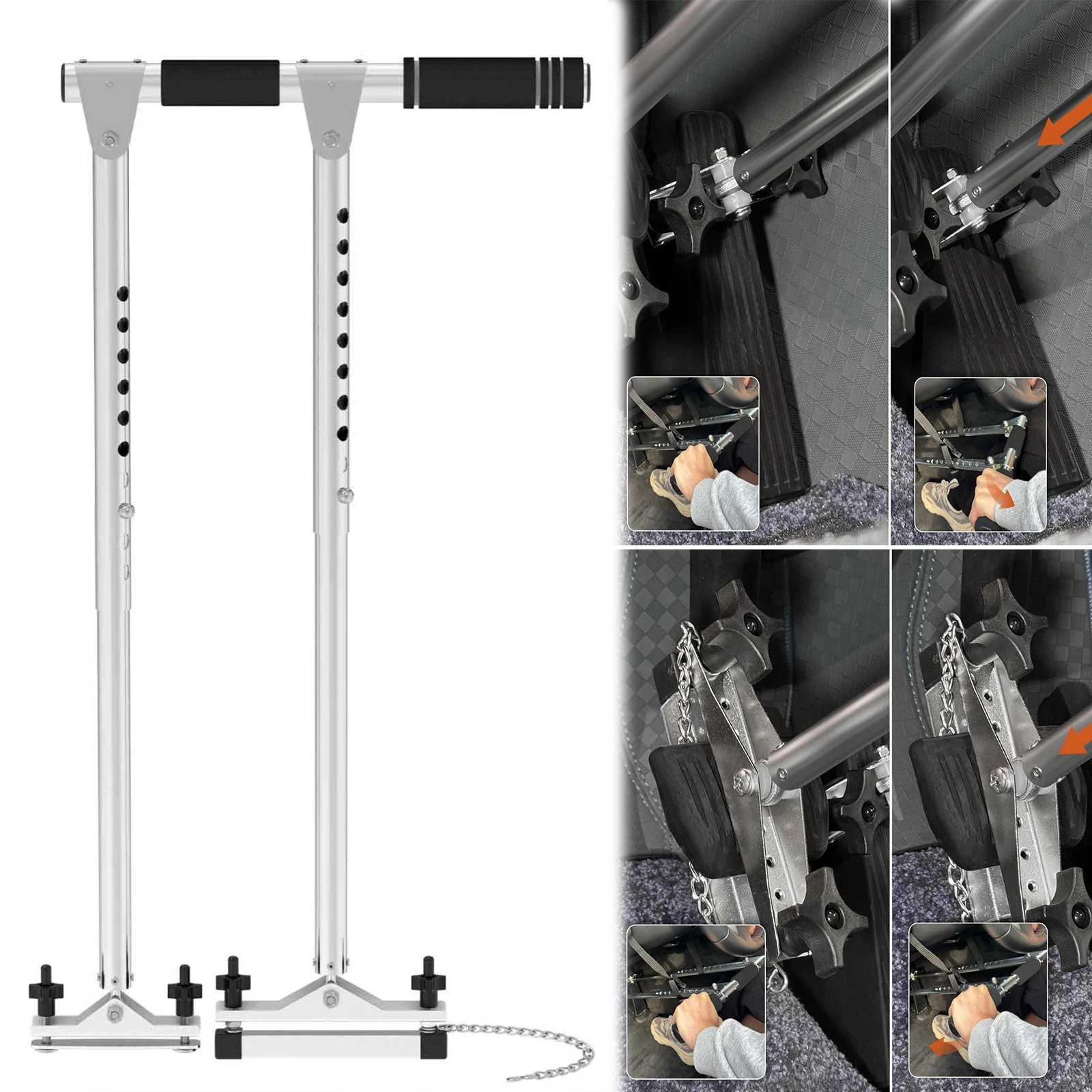 

Handicap Driver Hand Control Adjustable Length Handicap Driving Hand Control Car Pedal Assist Controls for Disabled Drivers