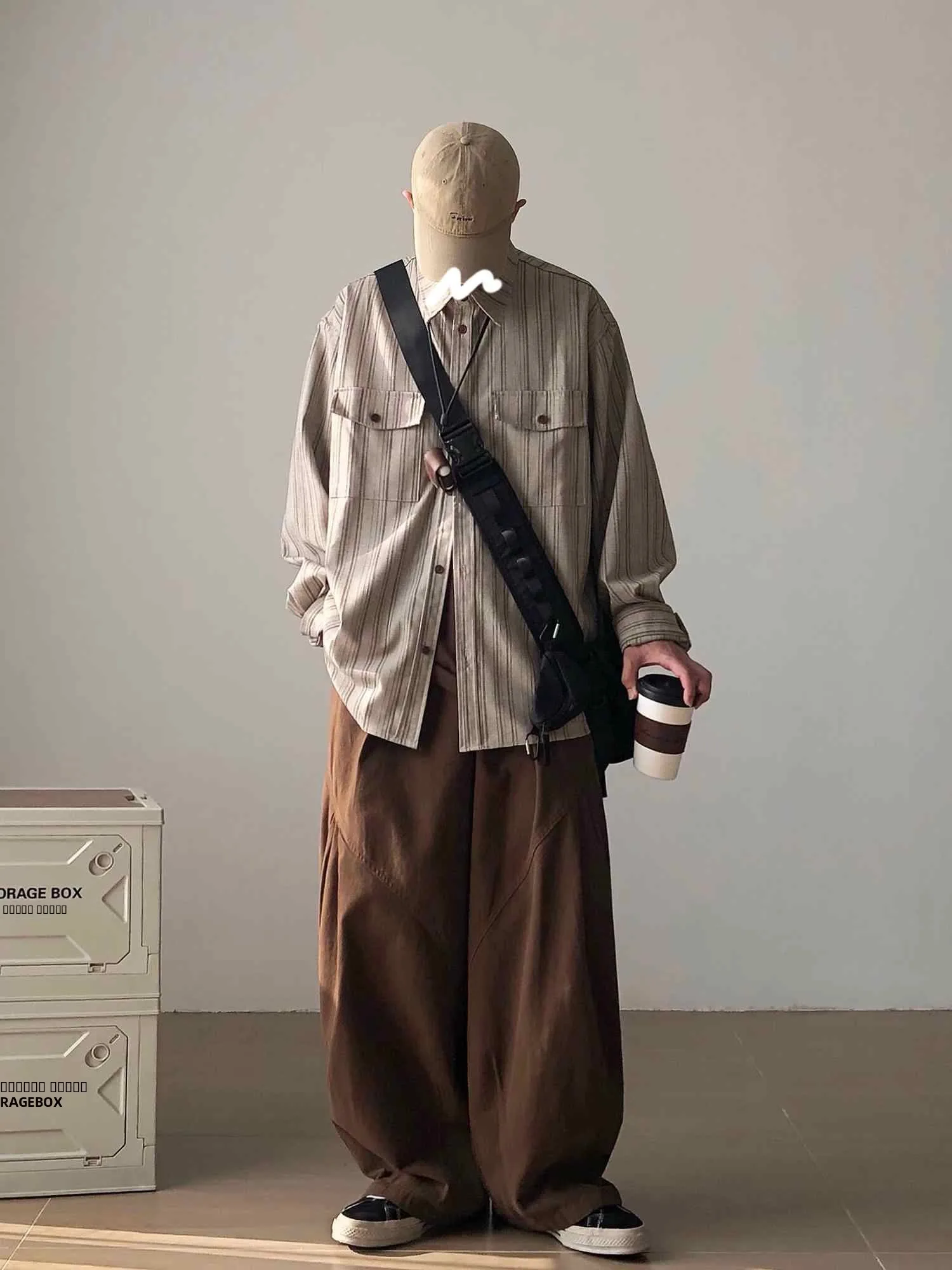 

Loose Long Sve Striped irt ex Spring Autumn Japanese Sle Vintage Casual Workwear Jaet Youth Faion No Ironing N...