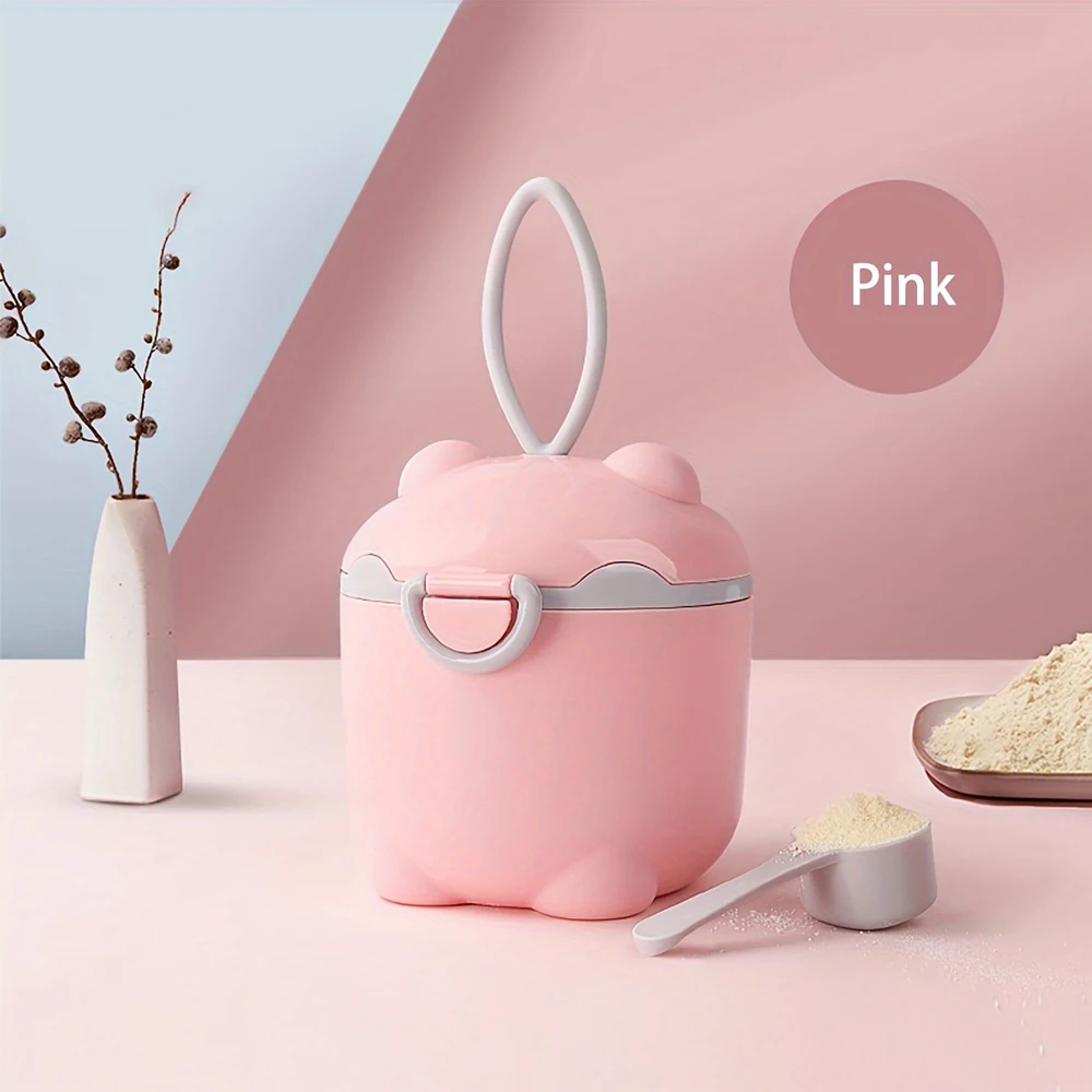 

Cartoon Portable Milk Powder Container with Spoon, Baby Milk Powder Storage Box, Baby Feeding Travel Container